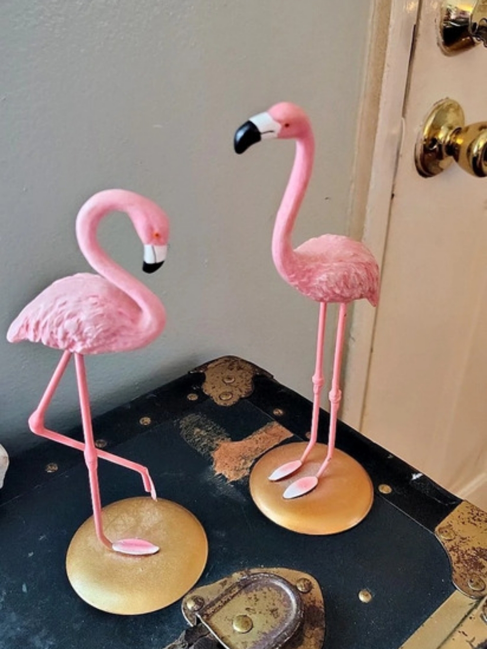 Pink Flamingo Figurines Set